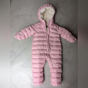 Eddie Bauer Cream and Pink Baby Snowsuit